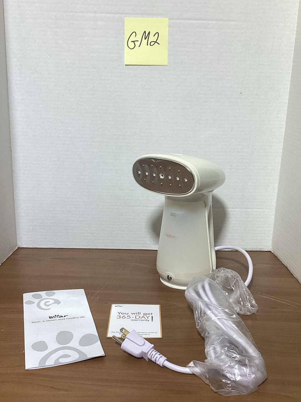 Handheld Garment Steamer in Cream and Silver